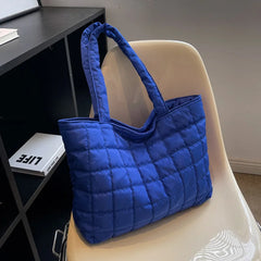 Large Capacity Nylon Winter Shoulder Bag Solid Handbags Cotton Tote Bags