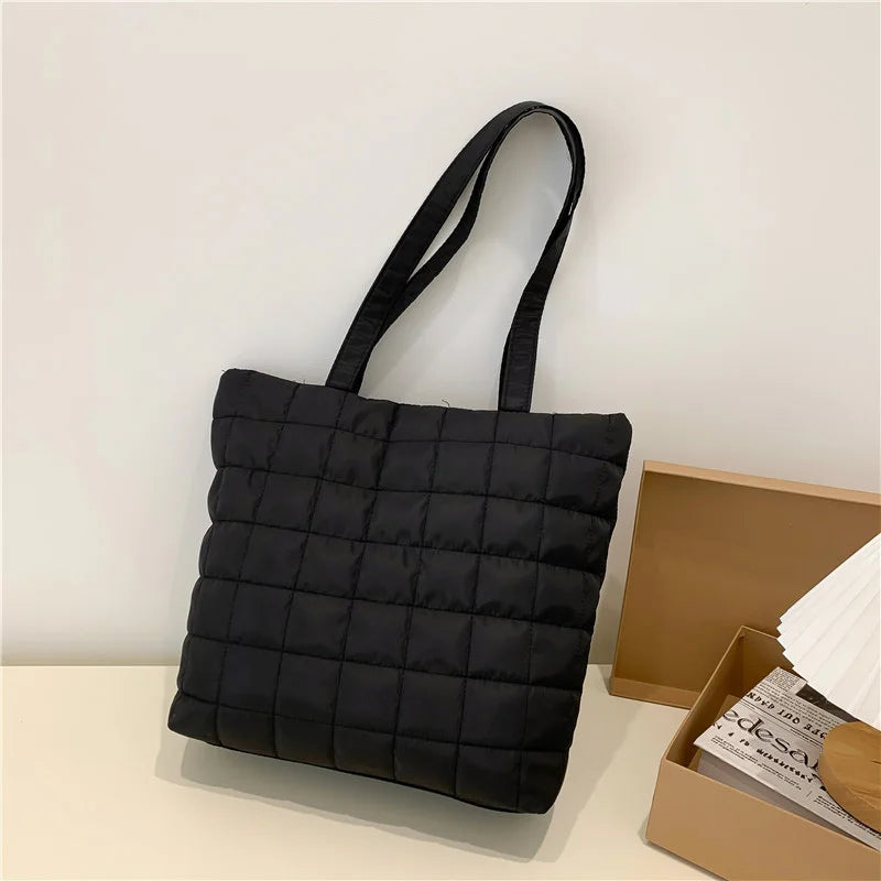Winter Woman Shoulder Bag Nylon Handbags Big Tote Bags Top Handle Bag