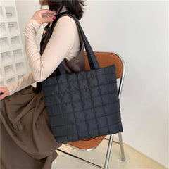 Winter Woman Shoulder Bag Nylon Handbags Big Tote Bags Top Handle Bag