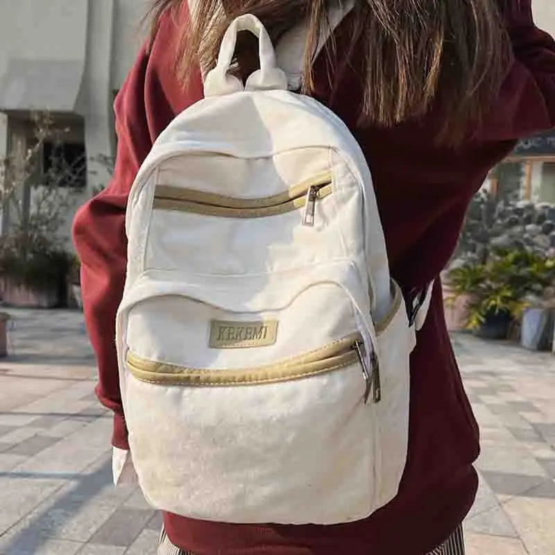 Large Capacity Women Backpack Multi-pocket Laptop Rucksack College Travel Bag