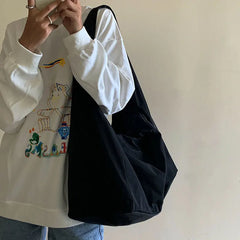 Nylon Bucket Shoulder Bag Large Capacity Tote Hand Bag
