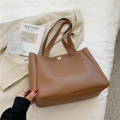 Large Capacity Women Bucket Shoulder Bags Retro Handbags Pu Leather
