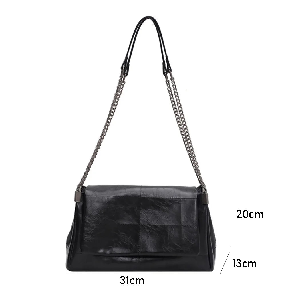 Large Capacity Women Chains Shoulder Bags Lady All-match Commuter Crossbody Bag