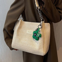 Large Capacity Women Handbag Straw Hollow Tote Casual Shoulder Bag