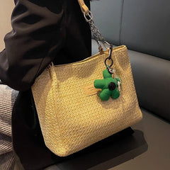Large Capacity Women Handbag Straw Hollow Tote Casual Shoulder Bag