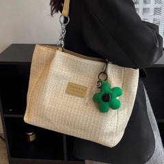 Large Capacity Women Handbag Straw Hollow Tote Casual Shoulder Bag