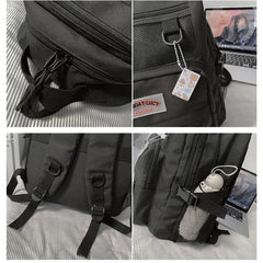 Large Capacity Women Nylon Backpack College School Bookbag Laptop Bag