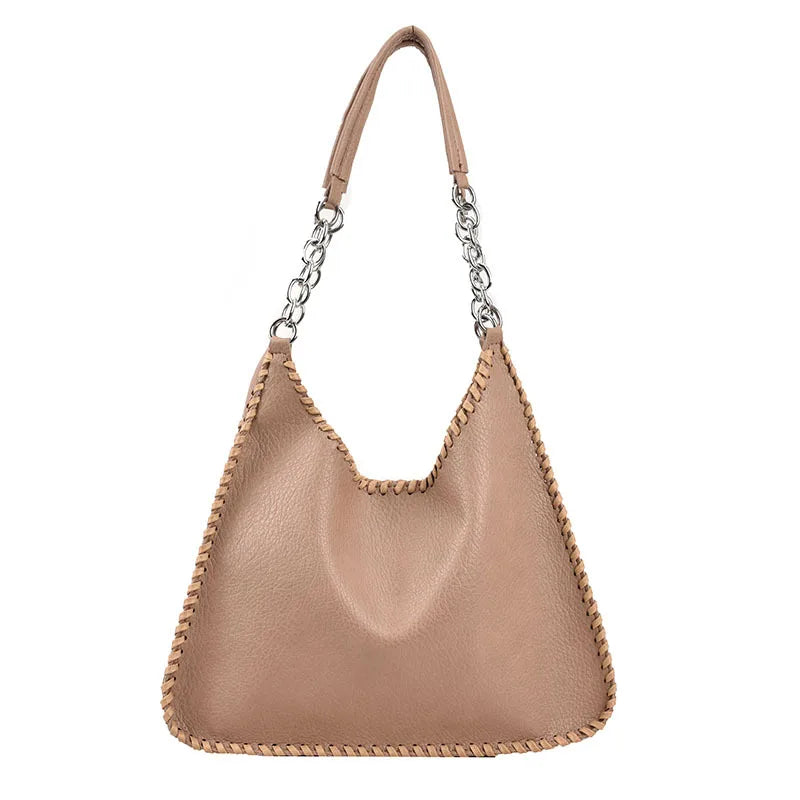 Large Capacity Women PU Leather Shoulder Bags Chains Handbags
