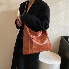 Large Capacity Women Pu Leather Handbags High Ladies Big Shoulder Tote Messenger
