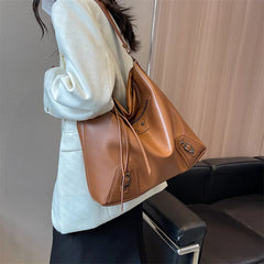 Large Capacity Women Pu Leather Handbags Tote Bags High Ladies Big Shoulder Mess