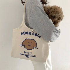 Large Capacity Women Reusable Shopping Beach Bag Canvas Vest Shoulder Bags