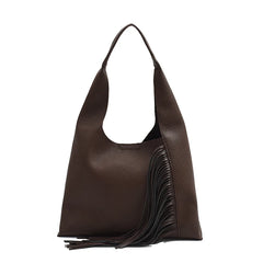 Large Capacity Women Shoulder Bag Tassel PU Leather Handbags