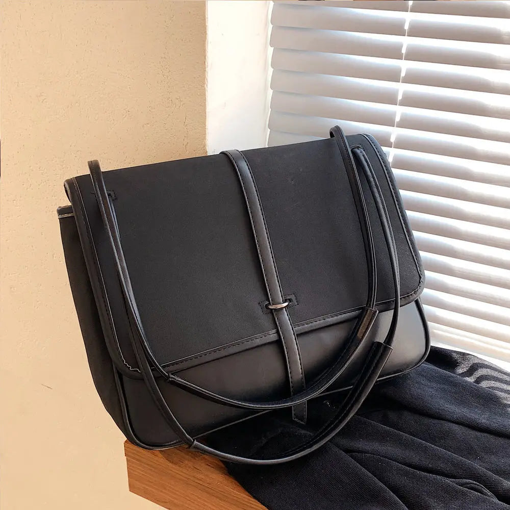 Vintage Nubuck PU Leather Messenger Bag Handbag Purse