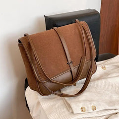 Vintage Nubuck PU Leather Messenger Bag Handbag Purse