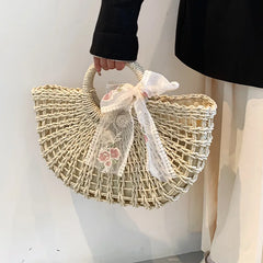 Large Women Straw Handbags High Capacity Ladies Travel Beach Bag