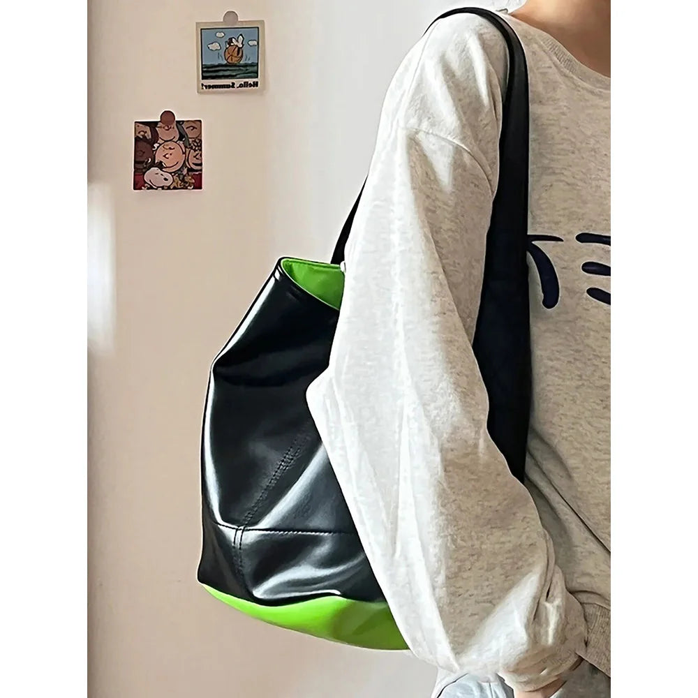 Large Capacity Women Tote Shoulder Bags Soft Pu Leather Crossbody Bag