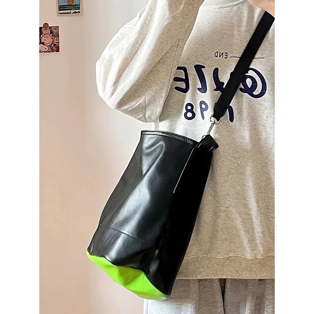Large Capacity Women Tote Shoulder Bags Soft Pu Leather Crossbody Bag