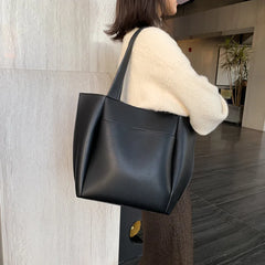 Large Capacity Women's Bag Shoulder Bags PU Soft Leather Ladies Travel Handbags