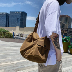Summer Canvas Shopper Travel Crossbody Shoulder Bag for Women