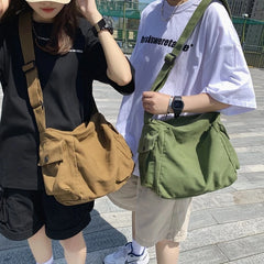 Summer Canvas Shopper Travel Crossbody Shoulder Bag for Women