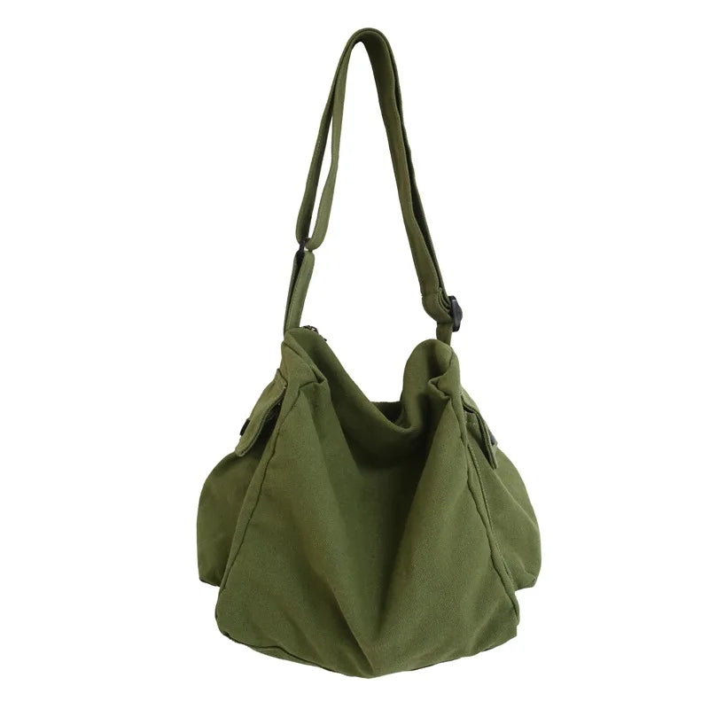 Summer Canvas Shopper Travel Crossbody Shoulder Bag for Women