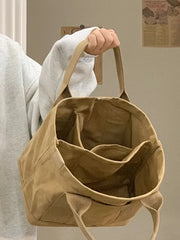 Women's Canvas Shoulder Bag Ladies Handbags Multiple Pockets Casual Tote
