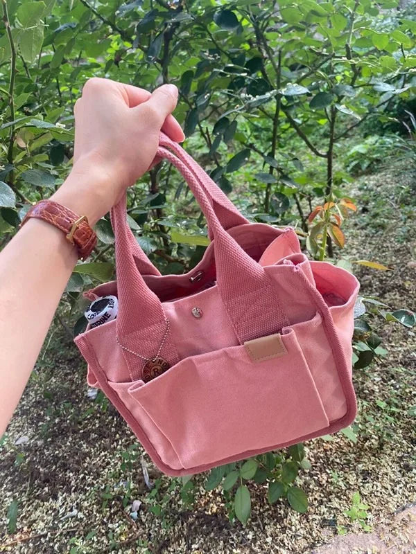 Women's Canvas Shoulder Bag Ladies Handbags Multiple Pockets Casual Tote