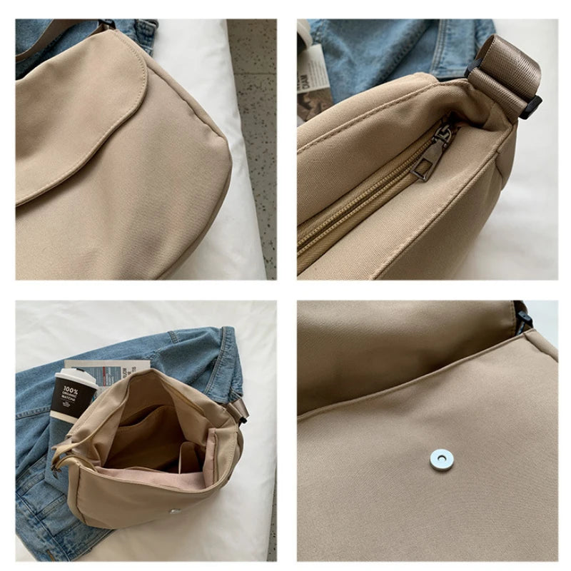 Large Capacity Women's Messenger Bag Canvas Satchel