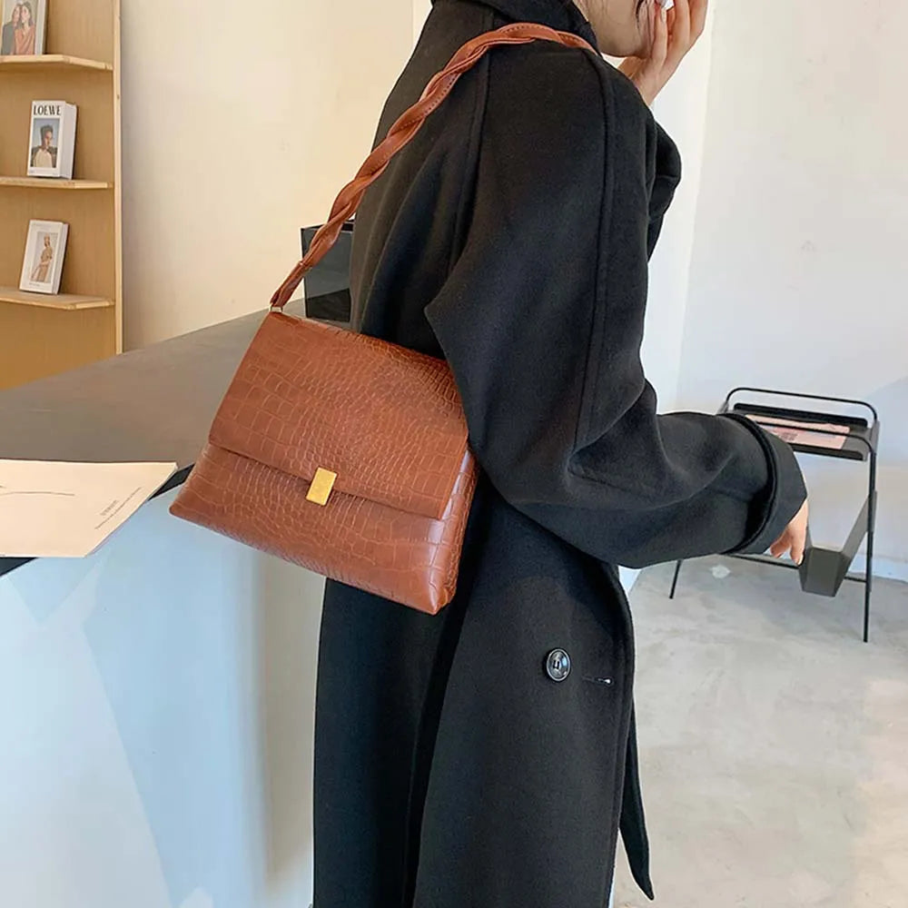 Large Capacity Women's Pu Handbag Casual Shoulder Bags