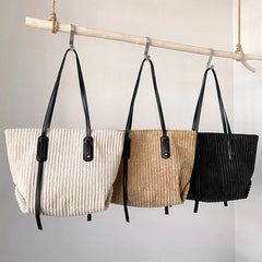 High Corduroy Shoulder Bags for Women Travel Tote Handbags