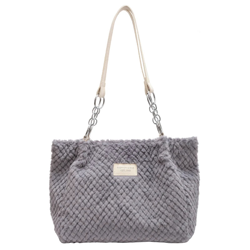 Large Capacity Women's Shoulder Bags Faux Fur Crossbody Bag Handbags