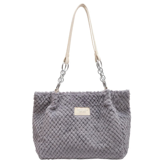 Large Capacity Women's Shoulder Bags Faux Fur Crossbody Bag Handbags