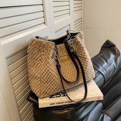 Large Capacity Women's Shoulder Bags Faux Fur Crossbody Bag Handbags