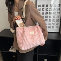 Large Capacity Women's Shoulder Bags Faux Fur Crossbody Bag Handbags