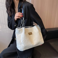 Large Capacity Women's Shoulder Bags Faux Fur Crossbody Bag Handbags