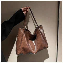 Women's Shoulder Bag Large Capacity Casual Tote Leather Crossbody Handbag