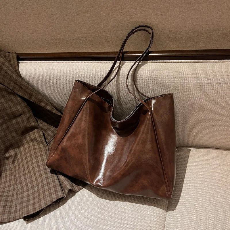 Women's Shoulder Bag Large Capacity Casual Tote Leather Crossbody Handbag