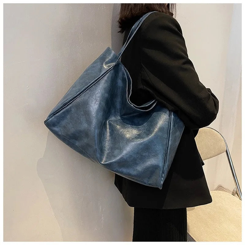 Women's Shoulder Bag Large Capacity Casual Tote Leather Crossbody Handbag