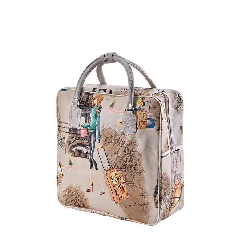 Large Capacity Women's Travel Bag PU Waterproof Fitness Handbag