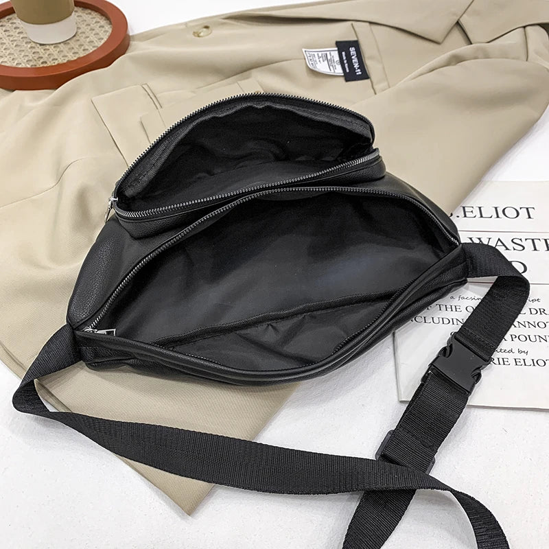 Large Capacity Women's Waist Bag Pu Leather Fanny Pack Multifunction