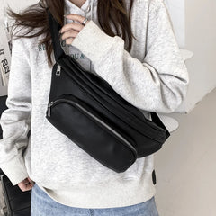 Large Capacity Women's Waist Bag Pu Leather Fanny Pack Multifunction