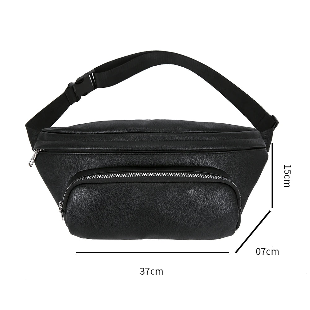 Large Capacity Women's Waist Bag Pu Leather Fanny Pack Multifunction