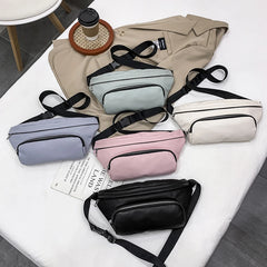 Large Capacity Women's Waist Bag Pu Leather Fanny Pack Multifunction