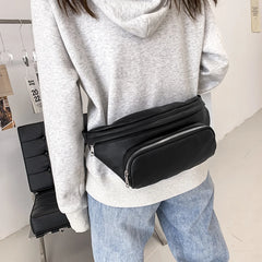 Large Capacity Women's Waist Bag Pu Leather Fanny Pack Multifunction