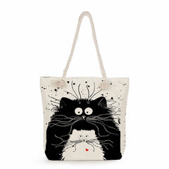 Eco-Friendly Japanese Style Cat Print Tote Bag