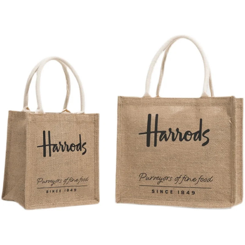 Vintage Shopper Handbag Eco Friendly Linen Women Tote Bag