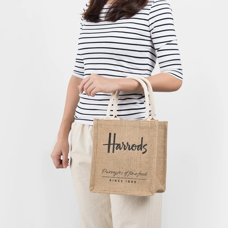 Vintage Shopper Handbag Eco Friendly Linen Women Tote Bag