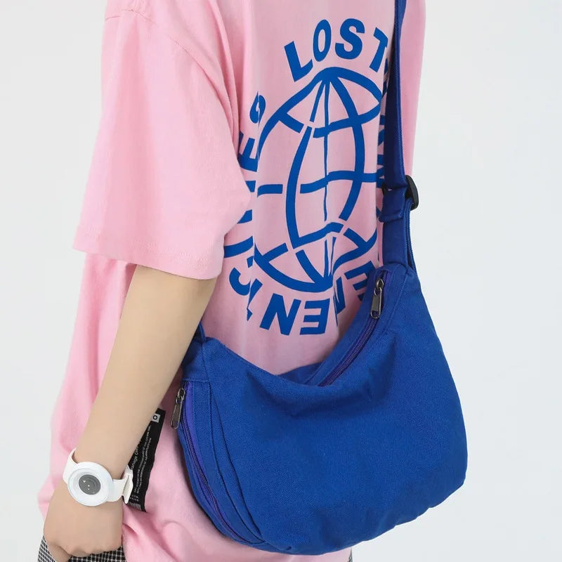 Canvas Crossbody Bag for Girls Women's Shoulder Messenger Bag