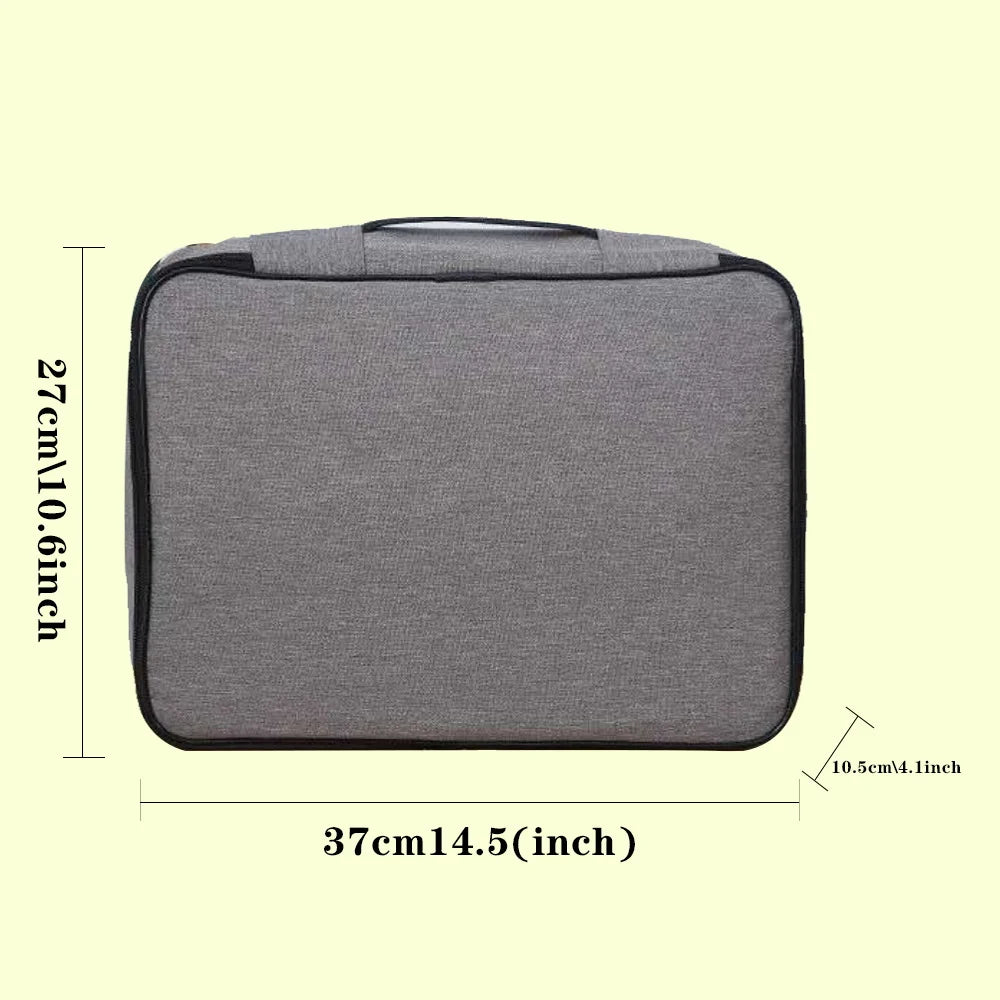 Large Document Storage Bag Organizer File Lockable Office Folder Passport Holder