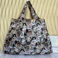 Large Folding Shopping Bags Reusable Portable Handbags Travel Shoulder Bags